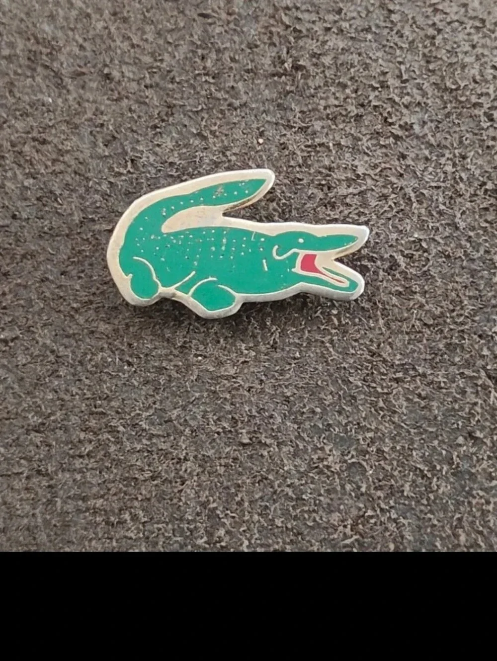 1980s Rare & Hard To Find Lacoste Gold Tone Enamel Crocodile Cloisonné Pin